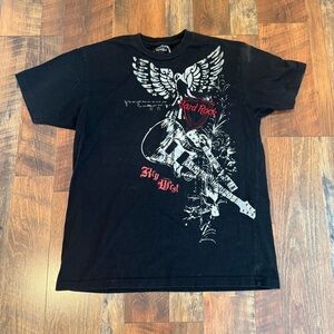 Hard Rock Cafe Black and Red Graphic Tee - Key West